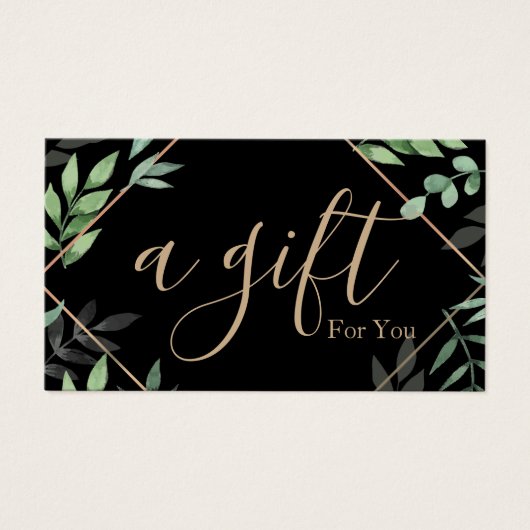 Eenvoudig en modern bedrijfscadeaubon visitekaartje (Voorkant)