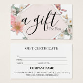 Eenvoudig en modern bedrijfscadeaubon visitekaartje (Voorkant /achterkant)