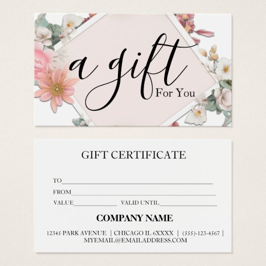 Eenvoudig en modern bedrijfscadeaubon visitekaartje (Voorkant /achterkant)