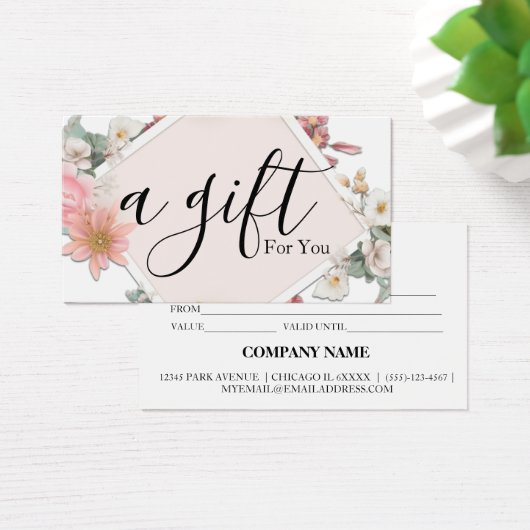 Eenvoudig en modern bedrijfscadeaubon visitekaartje (Bureau)