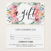 Eenvoudig en modern bedrijfscadeaubon visitekaartje (Voorkant /achterkant)