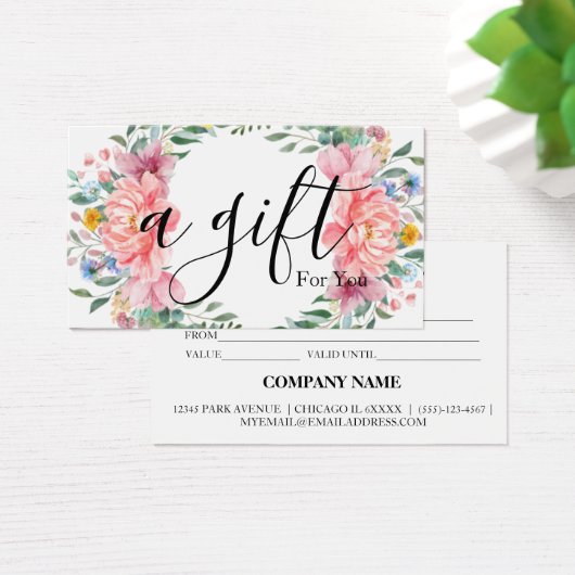 Eenvoudig en modern bedrijfscadeaubon visitekaartje (Bureau)