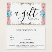 Eenvoudig en modern bedrijfscadeaubon visitekaartje (Voorkant /achterkant)