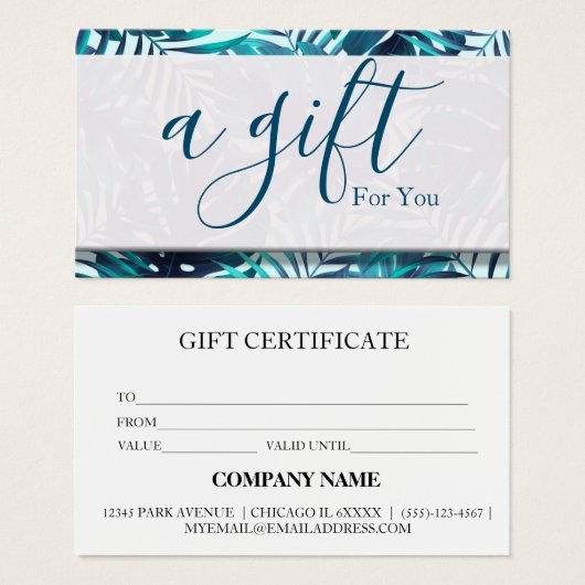 Eenvoudig en modern bedrijfscadeaubon visitekaartje (Voorkant /achterkant)