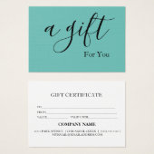 Eenvoudig en modern bedrijfscadeaubon visitekaartje (Voorkant /achterkant)