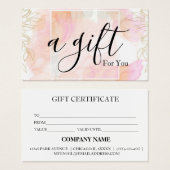 Eenvoudig en modern bedrijfscadeaubon visitekaartje (Voorkant /achterkant)