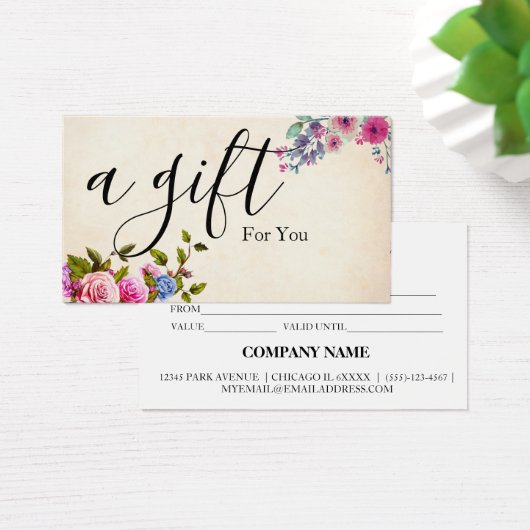Eenvoudig en modern bedrijfscadeaubon visitekaartje (Bureau)
