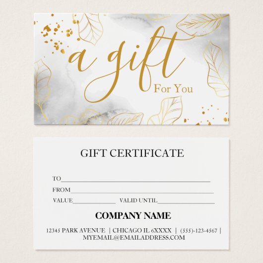 Eenvoudig en modern bedrijfscadeaubon visitekaartje (Voorkant /achterkant)