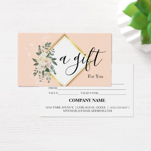 Eenvoudig en modern bedrijfscadeaubon visitekaartje (Bureau)
