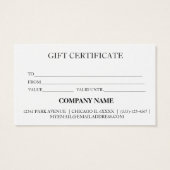 Eenvoudig en modern bedrijfscadeaubon visitekaartje (Achterkant)