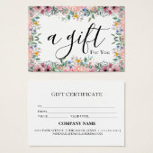 Eenvoudig en modern bedrijfscadeaubon visitekaartje (Voorkant /achterkant)