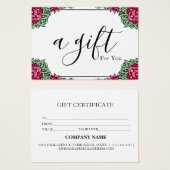 Eenvoudig en modern bedrijfscadeaubon visitekaartje (Voorkant /achterkant)