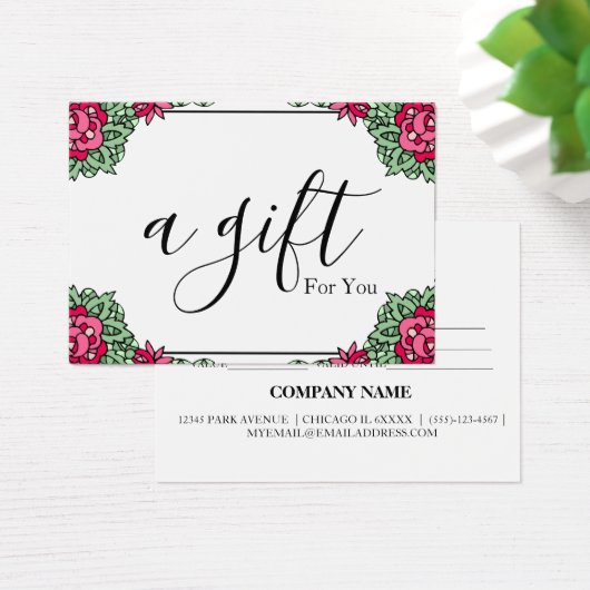 Eenvoudig en modern bedrijfscadeaubon visitekaartje (Bureau)