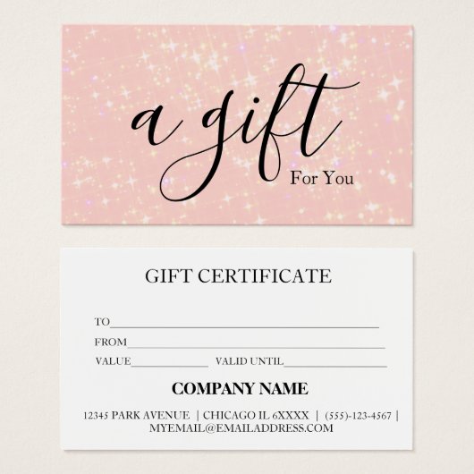 Eenvoudig en modern bedrijfscadeaubon visitekaartje (Voorkant /achterkant)