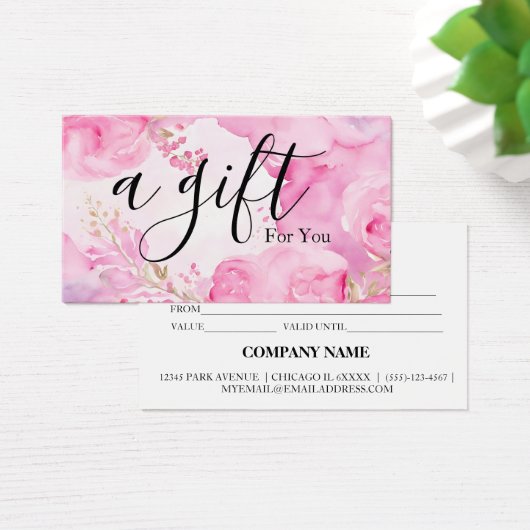 Eenvoudig en modern bedrijfscadeaubon visitekaartje (Bureau)