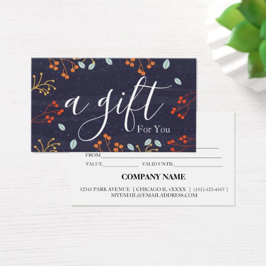 Eenvoudig en modern bedrijfscadeaubon visitekaartje (Bureau)