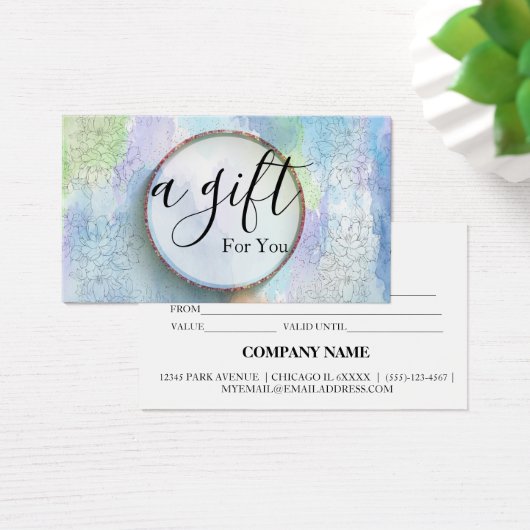 Eenvoudig en modern bedrijfscadeaubon visitekaartje (Bureau)