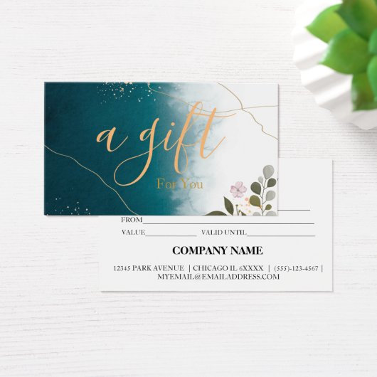 Eenvoudig en modern bedrijfscadeaubon visitekaartje (Bureau)