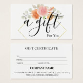 Eenvoudig en modern bedrijfscadeaubon visitekaartje (Voorkant /achterkant)