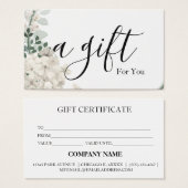 Eenvoudig en modern bedrijfscadeaubon visitekaartje (Voorkant /achterkant)