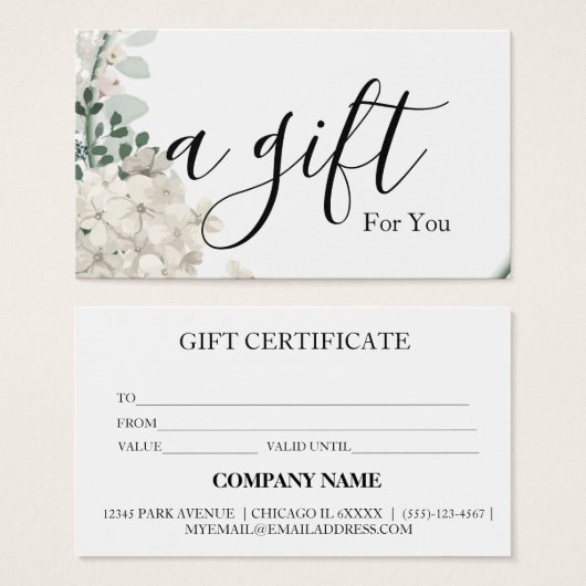 Eenvoudig en modern bedrijfscadeaubon visitekaartje (Voorkant /achterkant)