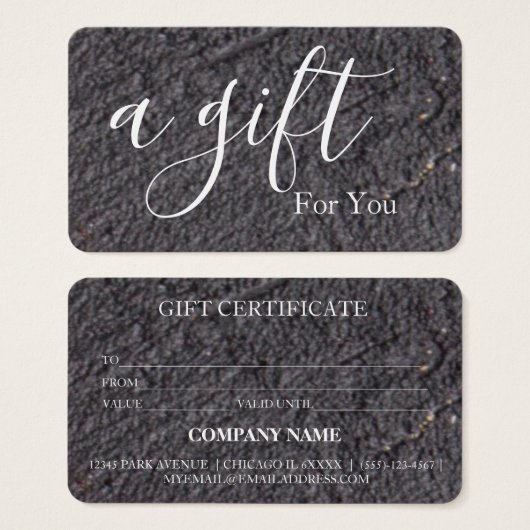 Eenvoudig en modern bedrijfscadeaubon visitekaartje (Voorkant /achterkant)