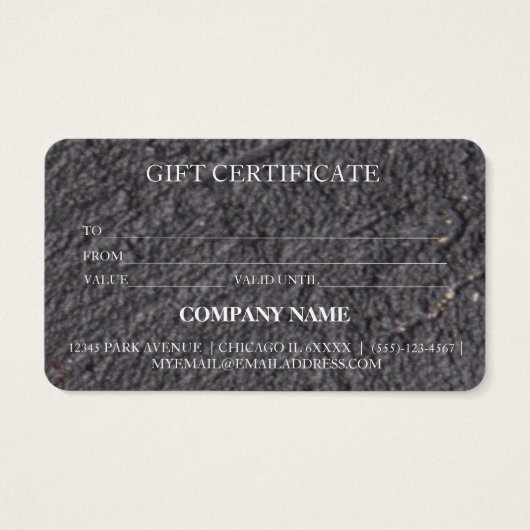 Eenvoudig en modern bedrijfscadeaubon visitekaartje (Achterkant)