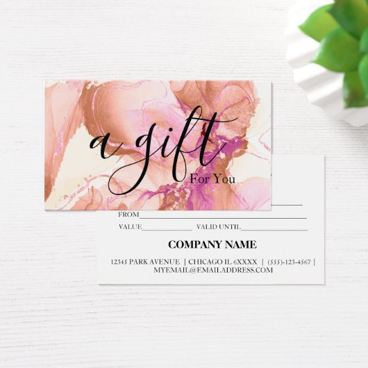 Eenvoudig en modern bedrijfscadeaubon visitekaartje (Bureau)