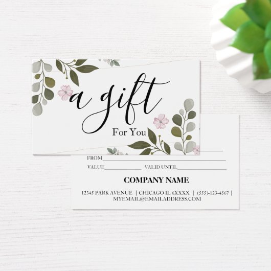 Eenvoudig en modern bedrijfscadeaubon visitekaartje (Bureau)