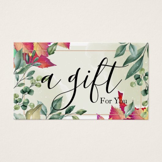 Eenvoudig en modern bedrijfscadeaubon visitekaartje (Voorkant)