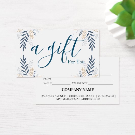 Eenvoudig en modern bedrijfscadeaubon visitekaartje (Bureau)