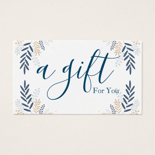 Eenvoudig en modern bedrijfscadeaubon visitekaartje (Voorkant)