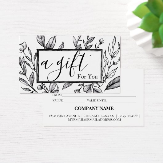 Eenvoudig en modern bedrijfscadeaubon visitekaartje (Bureau)