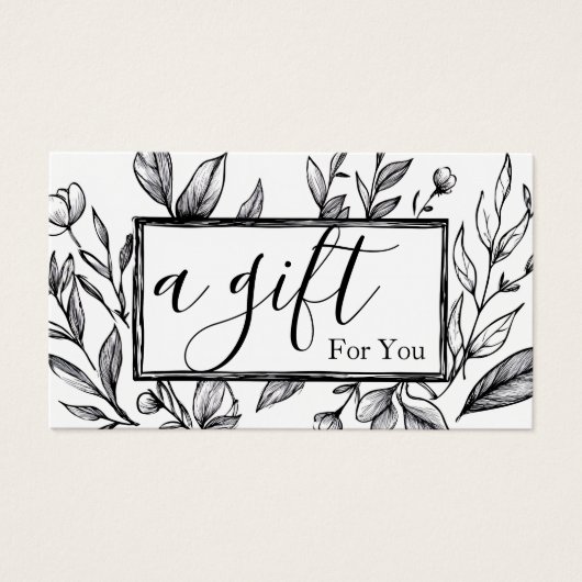 Eenvoudig en modern bedrijfscadeaubon visitekaartje (Voorkant)