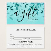 Eenvoudig en modern bedrijfscadeaubon visitekaartje (Voorkant /achterkant)