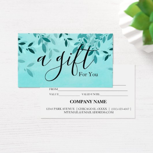 Eenvoudig en modern bedrijfscadeaubon visitekaartje (Bureau)