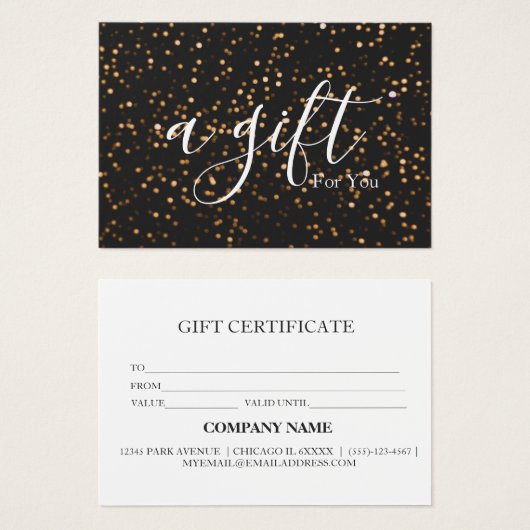 Eenvoudig en modern bedrijfscadeaubon visitekaartje (Voorkant /achterkant)