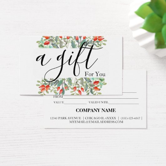 Eenvoudig en modern bedrijfscadeaubon visitekaartje (Bureau)