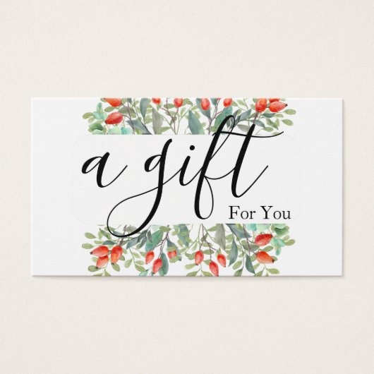 Eenvoudig en modern bedrijfscadeaubon visitekaartje (Voorkant)