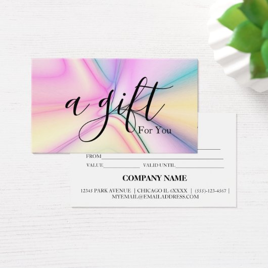 Eenvoudig en modern bedrijfscadeaubon visitekaartje (Bureau)