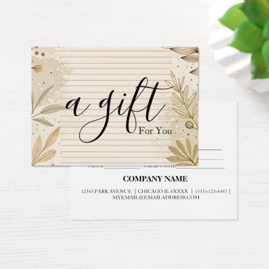 Eenvoudig en modern bedrijfscadeaubon visitekaartje (Bureau)