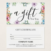 Eenvoudig en modern bedrijfscadeaubon visitekaartje (Voorkant /achterkant)