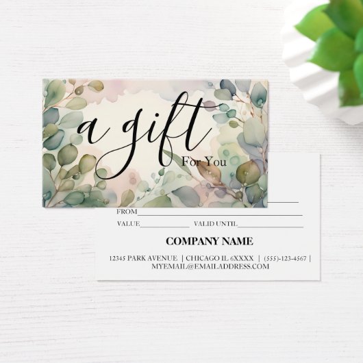 Eenvoudig en modern bedrijfscadeaubon visitekaartje (Bureau)