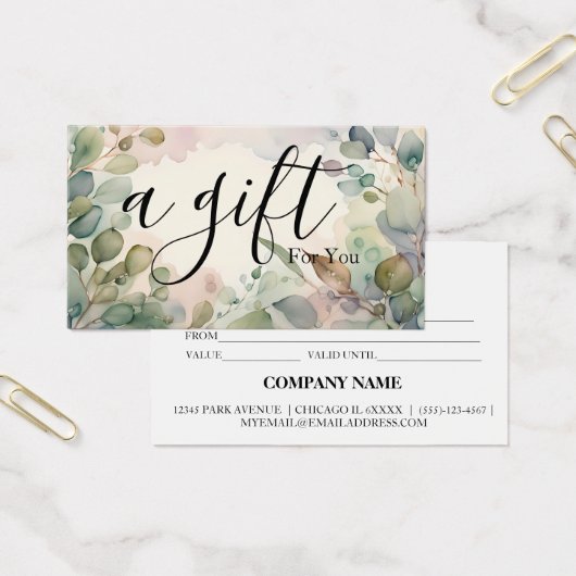 Eenvoudig en modern bedrijfscadeaubon visitekaartje (Kantoor)