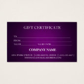 Eenvoudig en modern bedrijfscadeaubon visitekaartje (Achterkant)