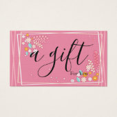 Eenvoudig en modern bedrijfscadeaubon visitekaartje (Voorkant)