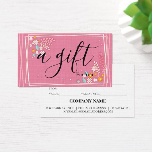 Eenvoudig en modern bedrijfscadeaubon visitekaartje (Bureau)