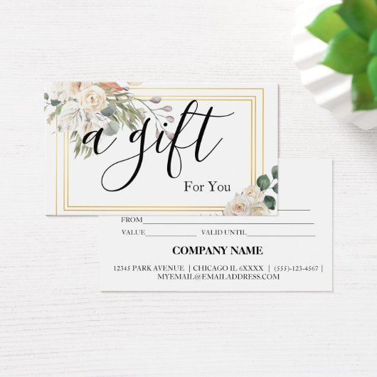 Eenvoudig en modern bedrijfscadeaubon visitekaartje (Bureau)
