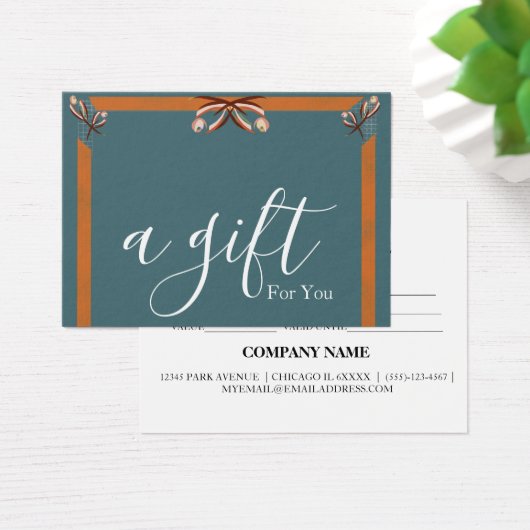 Eenvoudig en modern bedrijfscadeaubon visitekaartje (Bureau)
