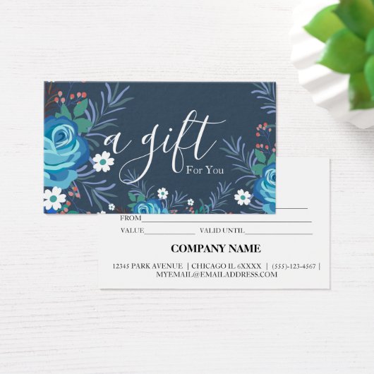 Eenvoudig en modern bedrijfscadeaubon visitekaartje (Bureau)